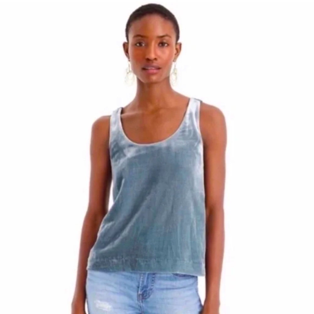 NWT J.Crew Velvet Tank Top in Blue, Size 6